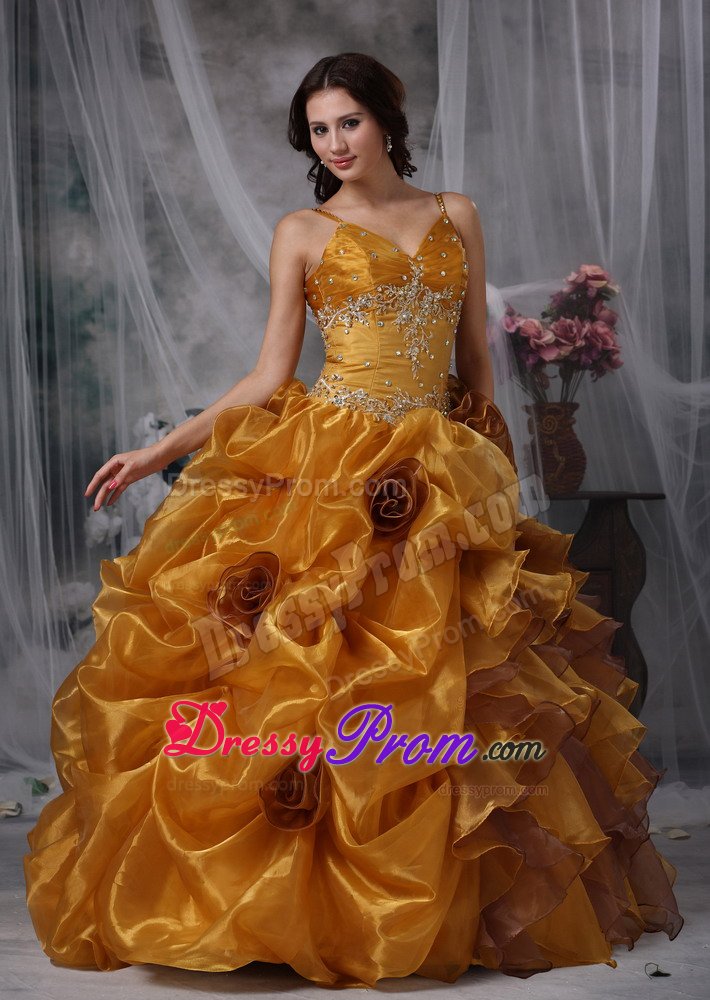 Spaghetti Straps Dress for Quince with Flowers Colors to Choose